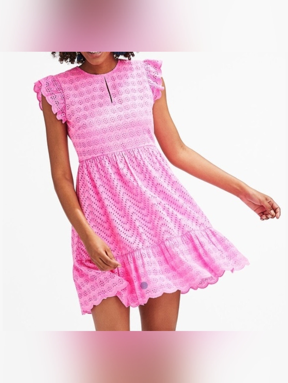 Vineyard Vines Alamanda Eyelet Ruffle Sleeve Dress
